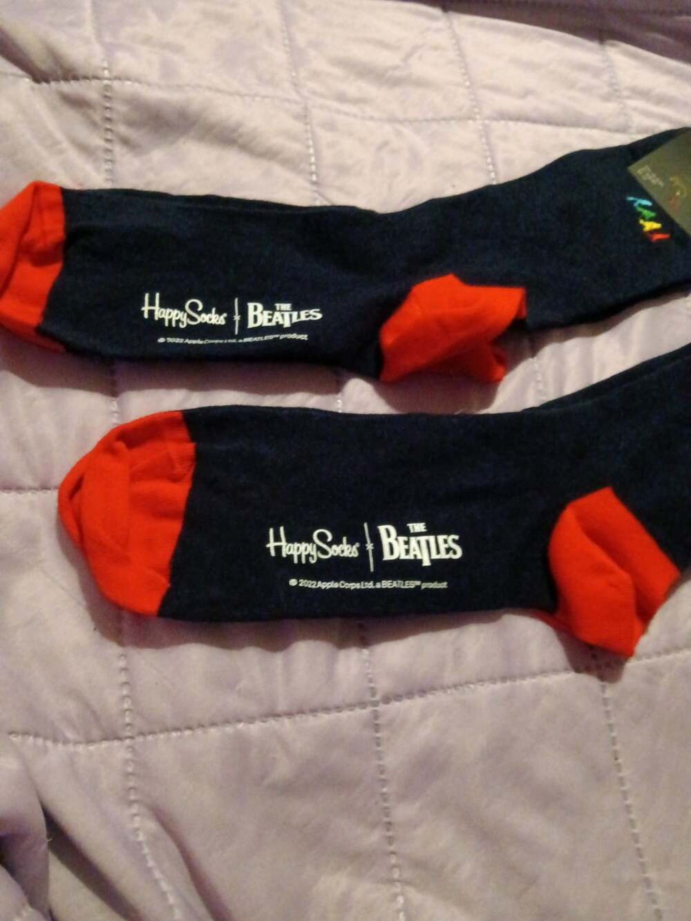 2 Happy Socks Crew Long Men's Cotton The Beatles Size 8-12 Brand New! - Picture 2 of 6